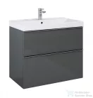 AREZZO design Monterey 80cm-es alsószekrény 2 fiókkal magasfényű szürke, szifonkivágással AR-167082