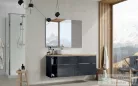AREZZO design Monterey 80cm-es alsószekrény 2 fiókkal magasfényű szürke, szifonkivágással AR-167082