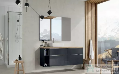AREZZO design Monterey 80cm-es alsószekrény 2 fiókkal magasfényű szürke, szifonkivágással AR-167082