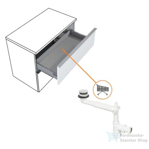 AREZZO design Monterey 60cm-es alsószekrény 1 fiókkal, szifonkivágás nélkül, magasfényű fehér AR-167087