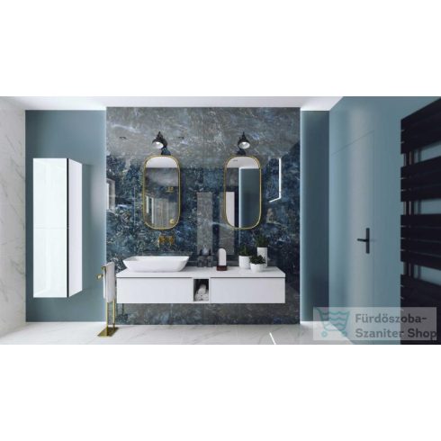 AREZZO design Monterey 60cm-es alsószekrény 1 fiókkal, szifonkivágás nélkül, magasfényű fehér AR-167087