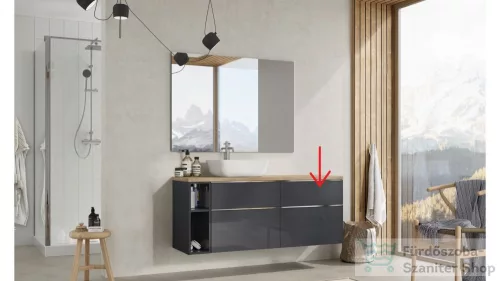 AREZZO design Monterey 60cm-es alsószekrény 2 fiókkal magasfényű antracit AR-167090