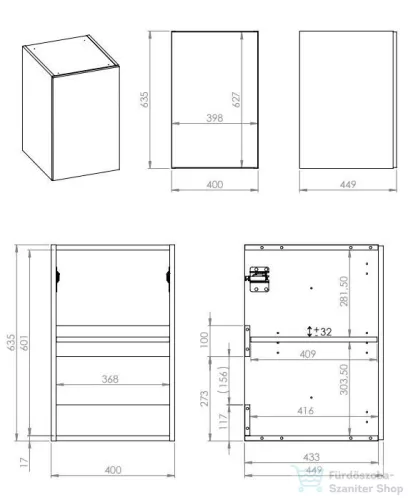 AREZZO design Monterey 40cm-es oldalszekrény 1 ajtóval Canela tölgy színben