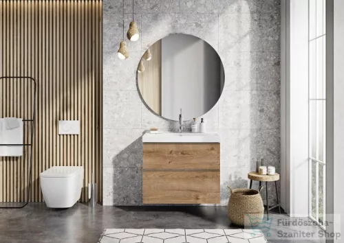 AREZZO design Monterey 60 cm-es alsószekrény 2 fiókkal szifonkivágással, Canela tölgy színben
