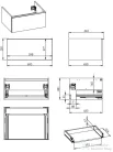 AREZZO design Monterey 60 cm-es alsószekrény 1 fiókkal, Canela tölgy színben, szifokivágás nélkül