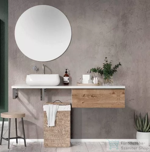 AREZZO design Monterey 60 cm-es alsószekrény 1 fiókkal, Canela tölgy színben, szifokivágás nélkül
