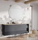 AREZZO design Monterey 40cm-es oldalszekrény szennyeskosárral 1 ajtóval Mf. Antracit színben