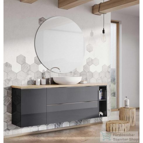 AREZZO design Monterey 40cm-es oldalszekrény szennyeskosárral 1 ajtóval Mf. Antracit színben