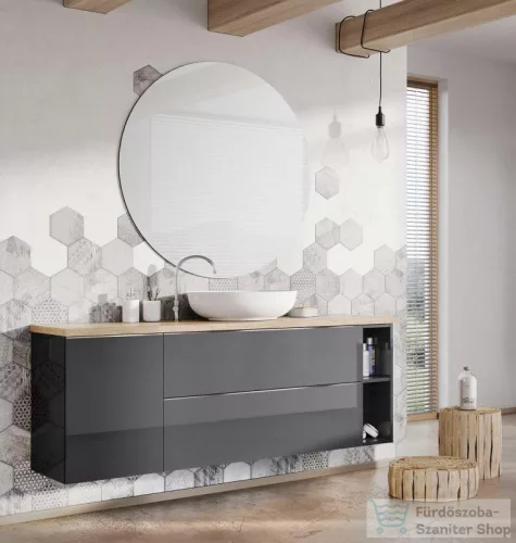 AREZZO design Monterey 40cm-es oldalszekrény szennyeskosárral 1 ajtóval Mf. Antracit színben