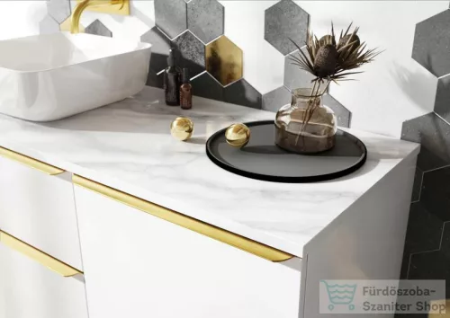 AREZZO design 160x46 cm márvány mosdópult Matt Fehér színben AR-167405