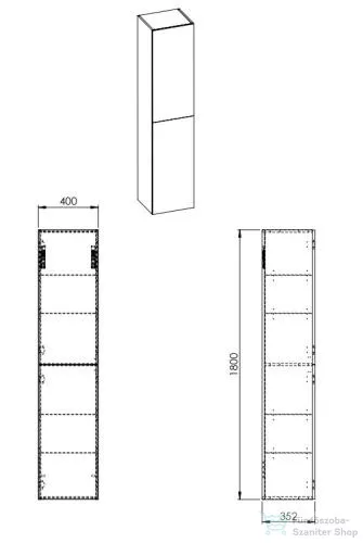 AREZZO design 40 cm-es Álló szekrény 2 ajtóval Mf. Fehér színben