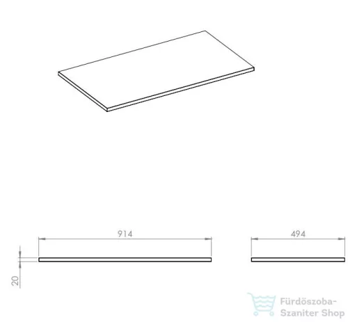 AREZZO design 90x49,4 cm márvány  mosdópult Matt Fehér színben AR-167474