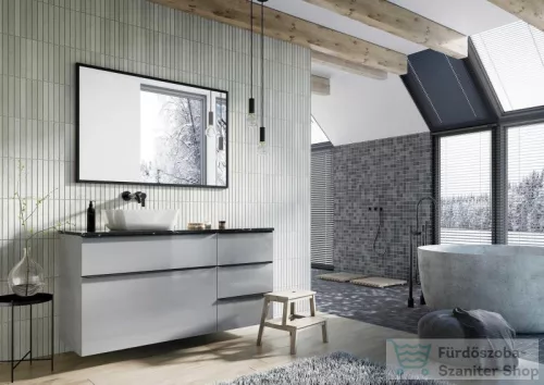 AREZZO design 90x49,4 cm márvány mosdópult Matt Fekete színben AR-167476