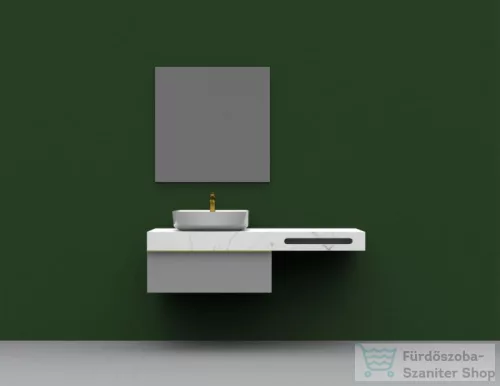 AREZZO design 120x46 cm márvány 120x46 cm konzolos mosdópult Matt Fehér színben AR-167487