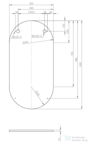 AREZZO design Ovális 50x100 cm tükör AR-167567