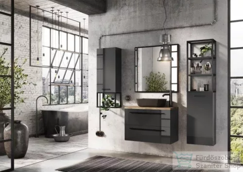 AREZZO design keretes tükör 100x80 cm, fekete AR-167583