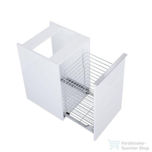 AREZZO design Monterey 40cm-es oldalszekrény szennyeskosárral Matt Fehér színben