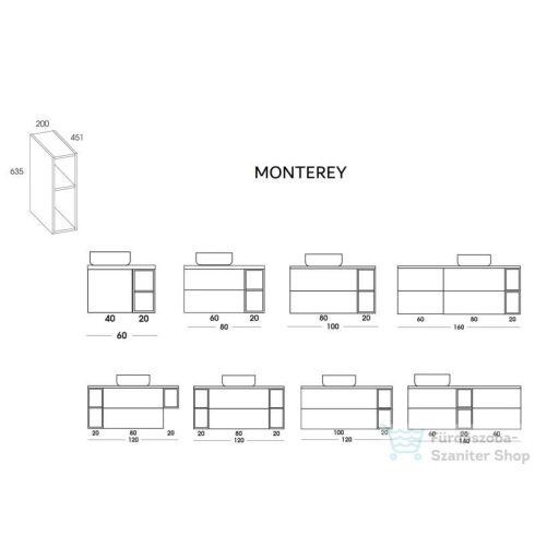 AREZZO design Monterey Duo 20 cm-es nyitott elem Matt Fehér színben