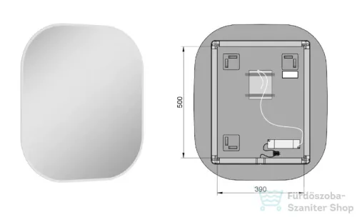 AREZZO design SHARON LED tükör 60x70 cm, fekete AR-167660