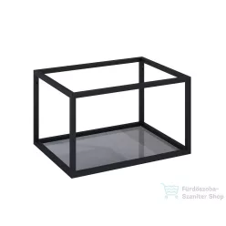   AREZZO design Monterey  alsó polcos fekete fémkeret 60, grafit szürke üvegpolccal AR-167665