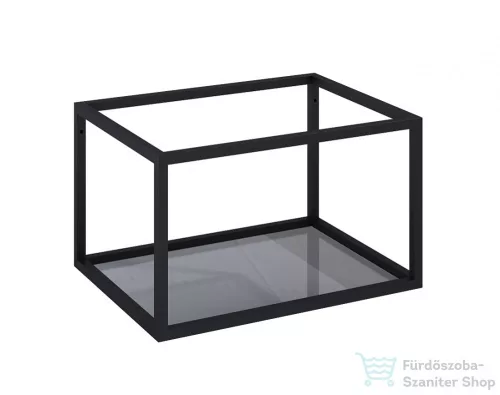 AREZZO design Monterey  alsó polcos fekete fémkeret 60, grafit szürke üvegpolccal AR-167665