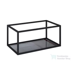   AREZZO design Monterey alsó polcos fekete fémkeret 80, grafit szürke üvegpolccal AR-167666
