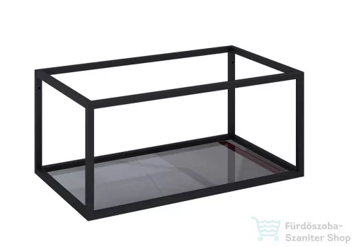 AREZZO design Monterey alsó polcos fekete fémkeret 80, grafit szürke üvegpolccal AR-167666