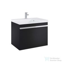   AREZZO design NEVADA 70 cm-es alsószekrény 1+1 fiókkal, Matt Fekete színben, szifonkivágással AR-167685