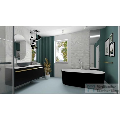 AREZZO design Nevada 50 cm-es oldalszekrény 1 fiókkal, Matt Fekete színben AR-167689