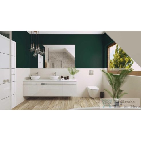 AREZZO design Nevada 50 cm-es oldalszekrény szennyeskosárral, Mf. Fehér színben AR-167726