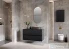 AREZZO design 50 cm-es Felső szekrény (12,6 cm mély) 2 ajtós Matt Fekete minden típushoz