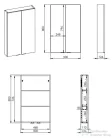 AREZZO design 50 cm-es Felső szekrény (12,6 cm mély) 2 ajtós Matt Fekete minden típushoz