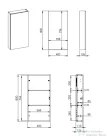 AREZZO design 40 cm-es Felső szekrény (12,6 cm mély) 1 ajtós Mf. Fehér minden típushoz