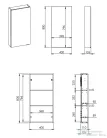 AREZZO design 40 cm-es Felső szekrény (12,6 cm mély) 1 ajtós Matt Fekete minden típushoz