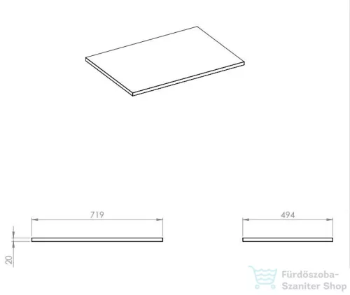 AREZZO design 70x49,4 cm márvány mosdópult Matt Fekete színben AR-167807