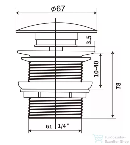 AREZZO design click-clack mosdó leeresztő, túlfolyó nélküli, matt fekete AR-167958