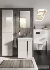AREZZO design univerzális álló szekrény 40 cm-es, 2 ajtóval, magasfényű fehér színben AR-167959
