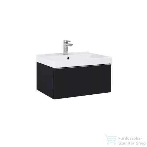 AREZZO design MONTEREY 60 cm-es alsószekrény 1 fiókkal matt fekete színben, szifonkivágással AR-168103