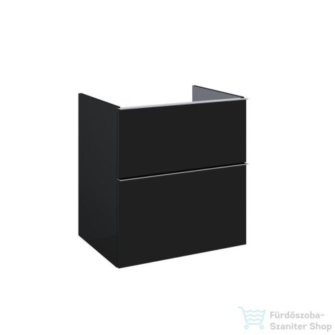 AREZZO design MONTEREY 60 cm-es alsószekrény 2 fiókkal matt fekete színben, szifonkivágás nélkül AR-168110