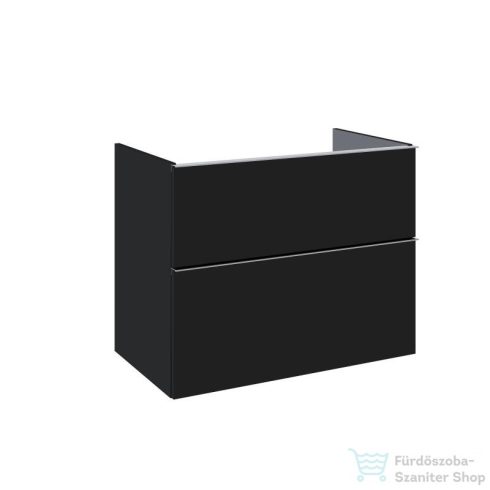 AREZZO design MONTEREY 80 cm-es alsószekrény 2 fiókkal Matt fekete színben, szifonkivágás nélkül AR-168111