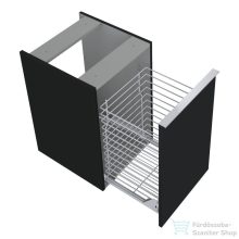   AREZZO design MONTEREY 40 cm-es oldalszekrény szennyeskosárral Matt fekete színben AR-168113