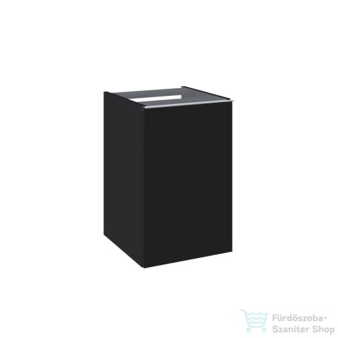 AREZZO design MONTEREY 40 cm-es oldalszekrény szennyeskosárral Matt fekete színben AR-168113