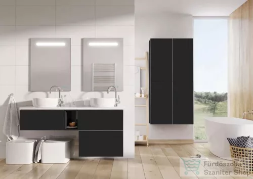 AREZZO design Monterey Slim 20 cm-es nyitott elem matt fekete színben, AR-168115
