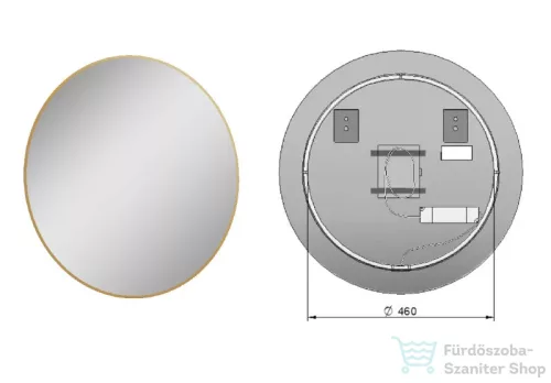 AREZZO design SHARON kerek LED tükör 60 cm, arany AR-168127