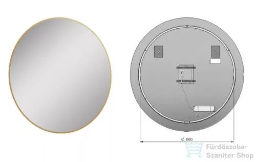 AREZZO design SHARON kerek LED tükör 80 cm, arany AR-168128
