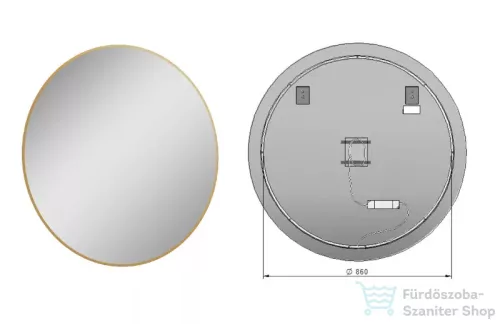 AREZZO design SHARON kerek LED tükör 100 cm, arany AR-168129