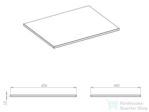 AREZZO design márványpult 60/46/1,5 matt antracit AR-168203