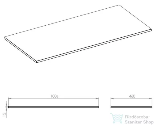 AREZZO design márványpult 100/46/1,5 matt antracit AR-168205