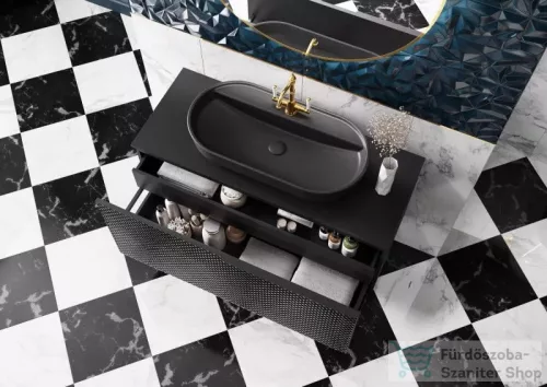 AREZZO design márványpult 140/46/1,5 matt fekete AR-168213