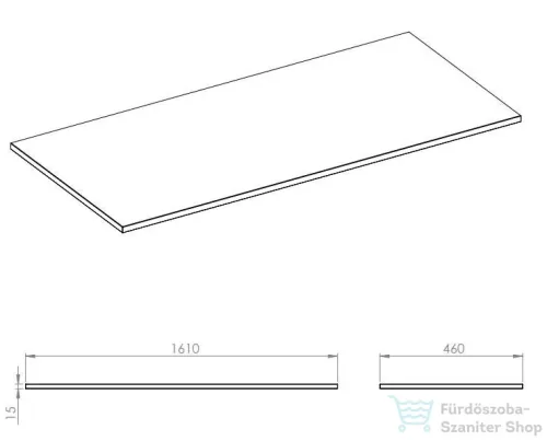 AREZZO design márványpult 160/46/1,5  matt fekete AR-168214